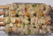 Faire brochettes de baudroie et de poivrons