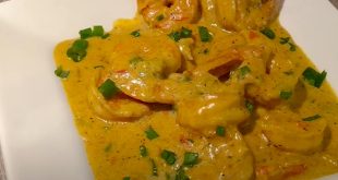 Crevettes sautées au lait de noix de coco