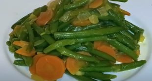 Haricots verts et carotte en salade