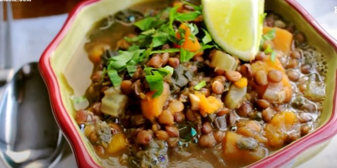 Soupe aux lentilles aux épinards de grand-mère