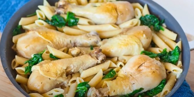 Préparer pâtes au poulet à l’ail doux