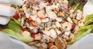 Salade de languettes et de fruits de mer frais