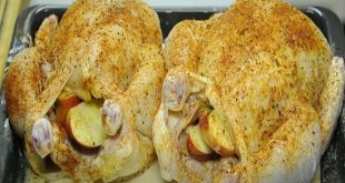 Faire cuire poulet farci glacé aux pommes
