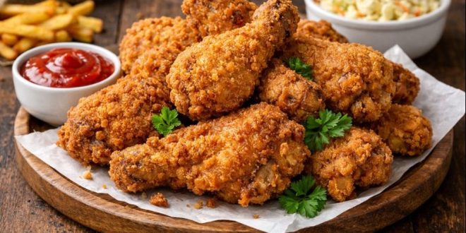 Préparation de Poulet frit croustillant maison