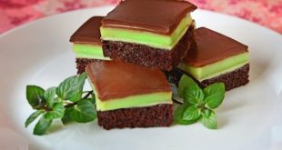 Carrés aux pépites de chocolat à la menthe